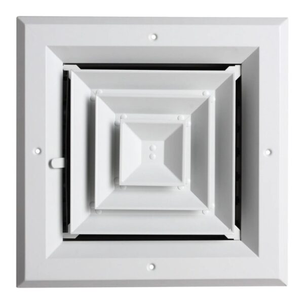 White aluminum 4-way ceiling supply diffuser - AP AC Distributors