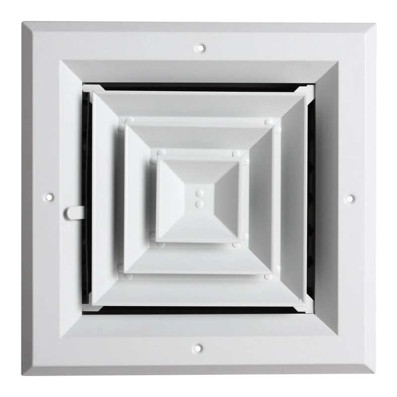 White aluminum 4-way ceiling supply diffuser - AP AC Distributors