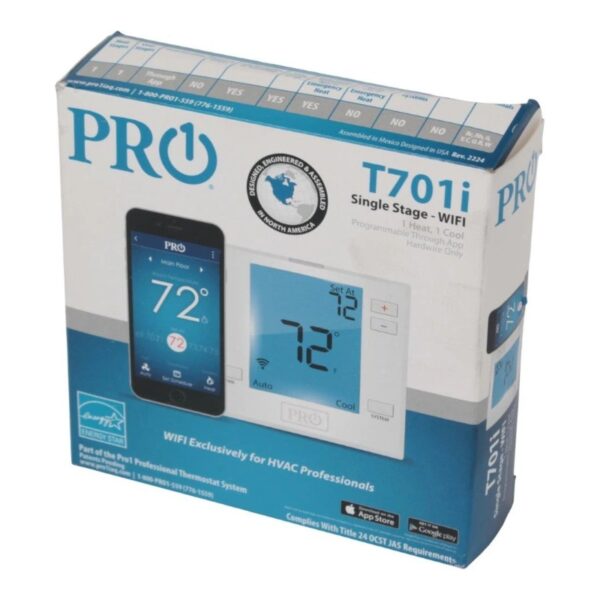 PRO1 Wi-Fi Enabled Non-Programmable Thermostat 1H/1C. T701i - AP AC Distributors