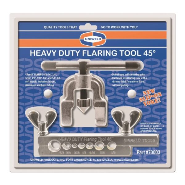 Uniweld 45° Heavy Duty Flare Tool, Sizes: 3/16", 1/4", 5/16", 3/8", 7/16", 1/2" And 5/8" O.D 70003 - AP AC Distributors